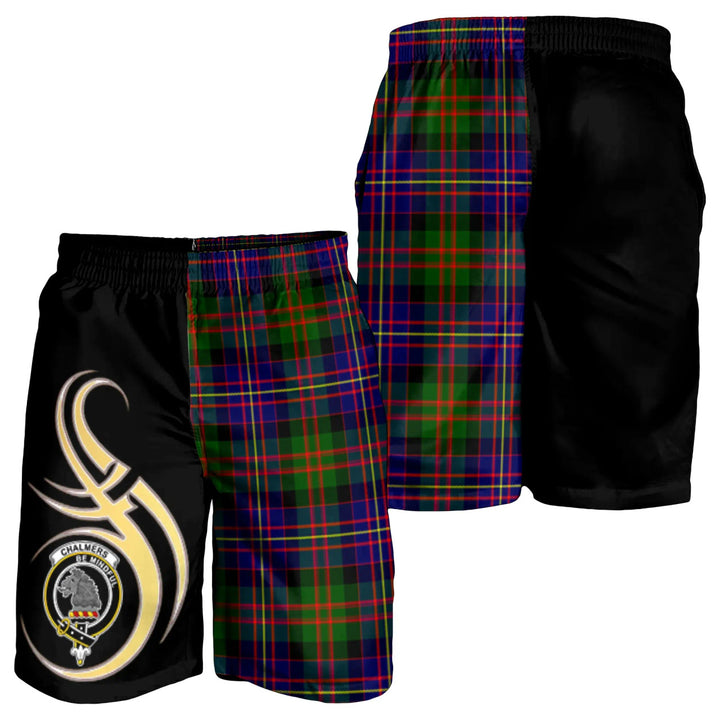 Scottish Chalmers Clan Crest Tartan Believe in Me Men's Shorts