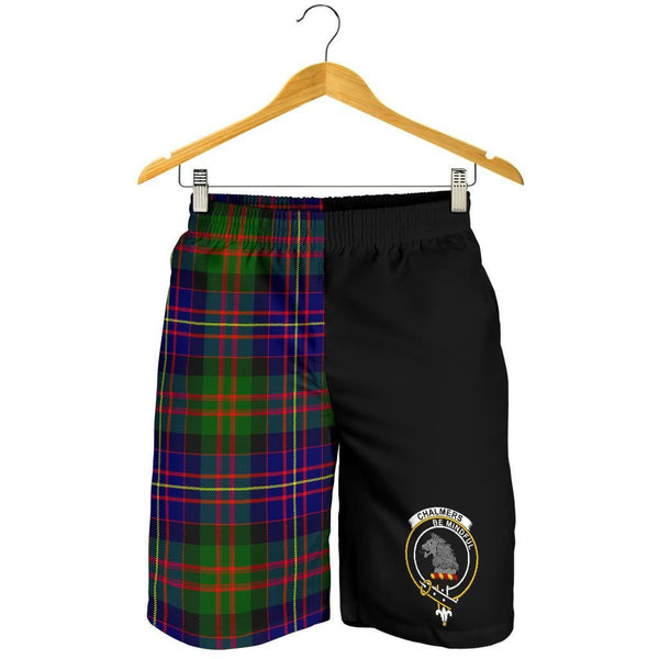 Scottish Chalmers Clan Crest Tartan Half of Me Men's Shorts