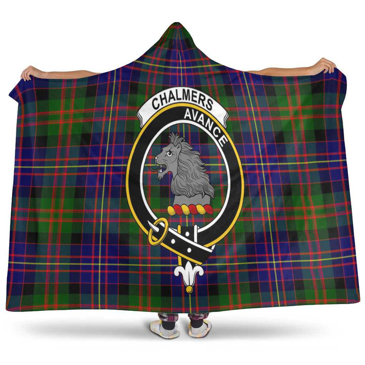 Scottish Chalmers Clan Crest Tartan Hooded Blanket Tartan Plaid 1