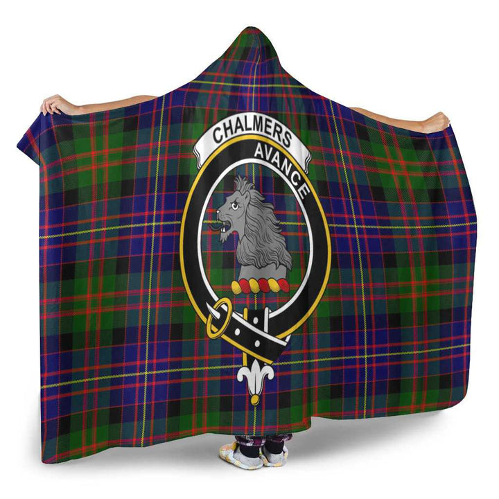 Scottish Chalmers Clan Crest Tartan Hooded Blanket Tartan Plaid 2
