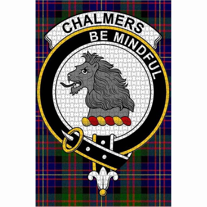 Scottish Chalmers Clan Crest Tartan Jigsaw Puzzle 1