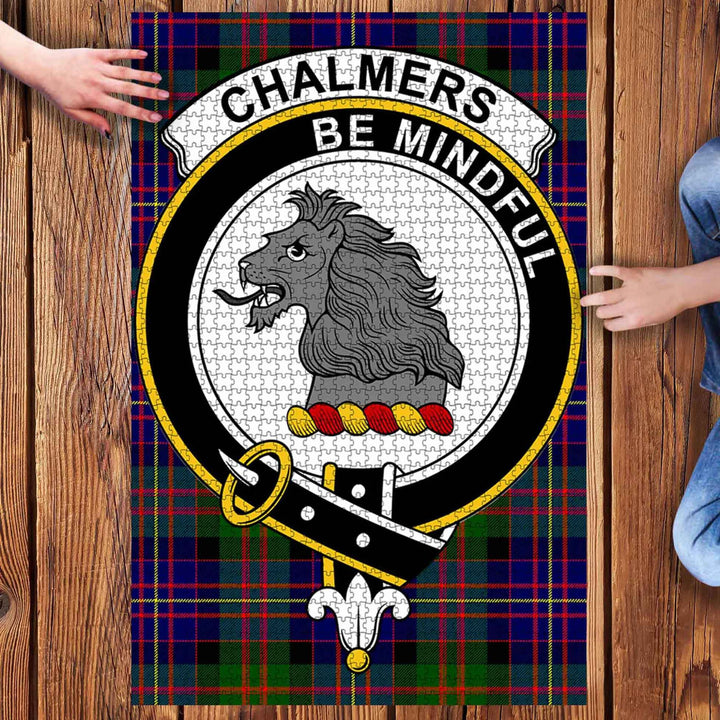 Scottish Chalmers Clan Crest Tartan Jigsaw Puzzle 3