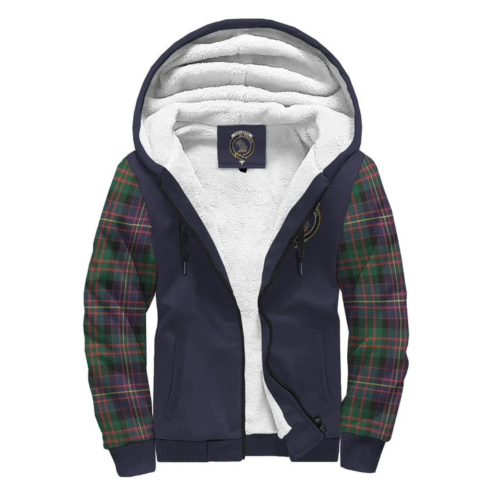Scottish Chalmers Clan Crest Tartan Plaid Sleeve Sherpa Hoodie