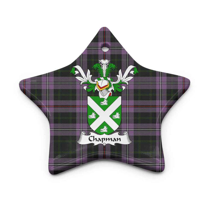 Scottish Chapman Clan Crest Tartan Ceramic Ornament Star Shape Tartan Plaid