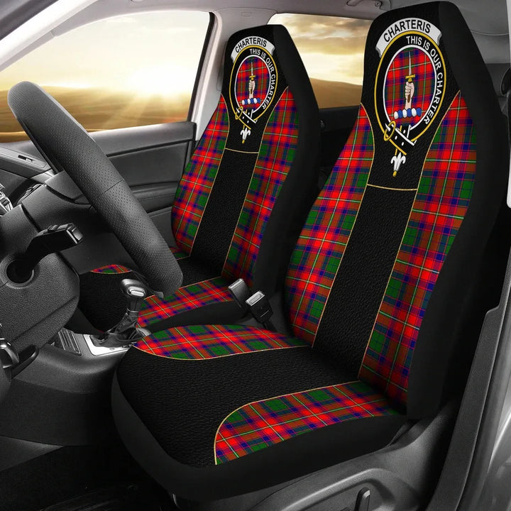 Scottish Charteris Clan Crest Tartan Car Seat Covers - Special Style 1