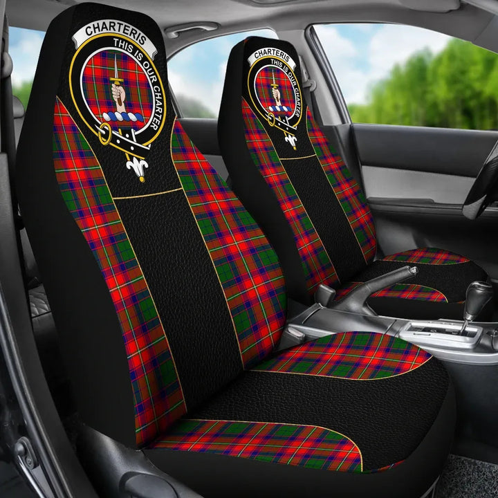 Scottish Charteris Clan Crest Tartan Car Seat Covers - Special Style 3