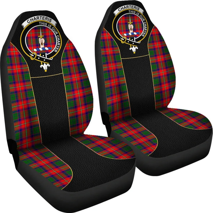 Scottish Charteris Clan Crest Tartan Car Seat Covers - Special Style 4