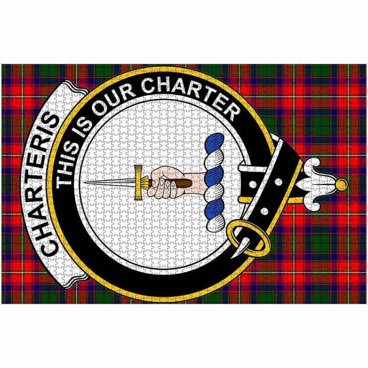 Scottish Charteris Clan Crest Tartan Jigsaw Puzzle 2