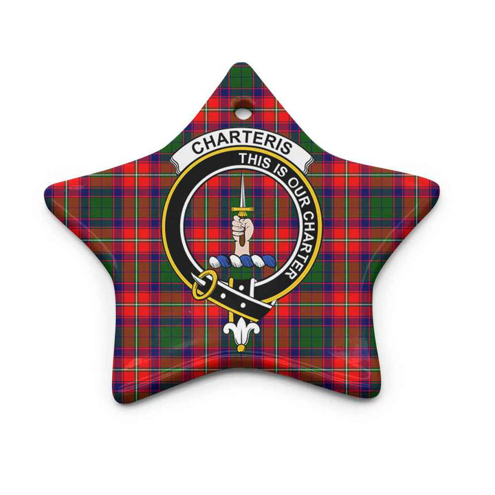 Scottish Charteris (Earl of Wemyss) Clan Crest Tartan Ceramic Ornament Star Shape Tartan Plaid