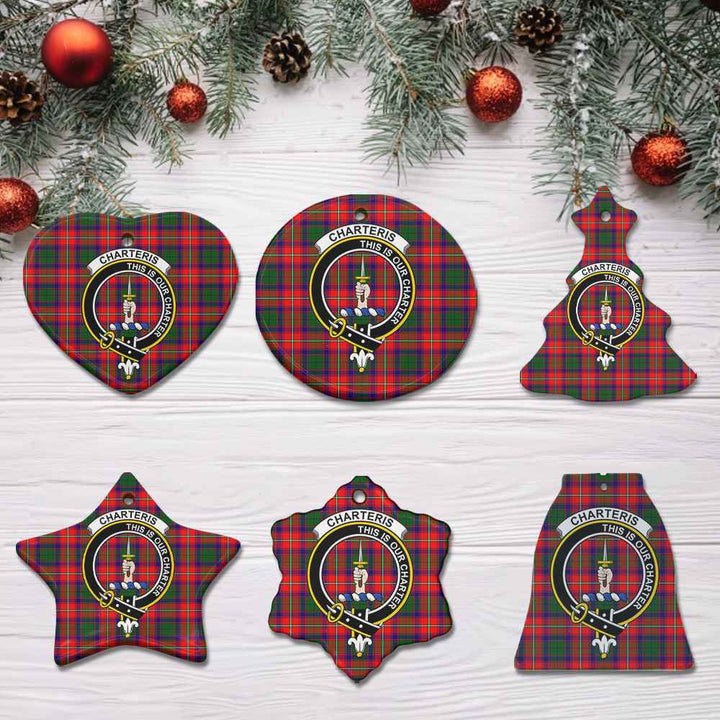 Scottish Charteris (Earl of Wemyss) Clan Crest Tartan Ceramic Ornament All Tartan Plaid