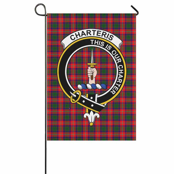 Scottish Charteris (Earl of Wemyss) Clan Crest Tartan Garden Flag Tartan Plaid 1