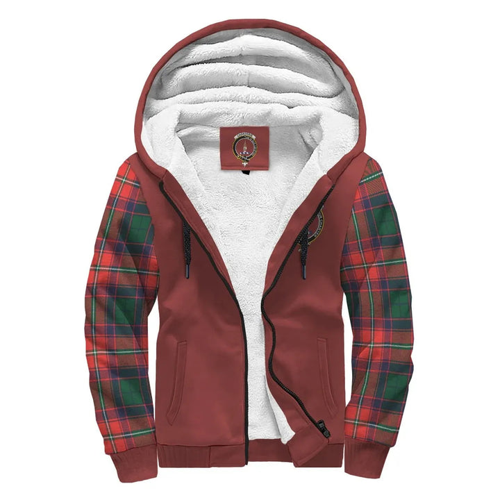 Scottish Charteris (Earl of Wemyss) Clan Crest Tartan Plaid Sleeve Sherpa Hoodie