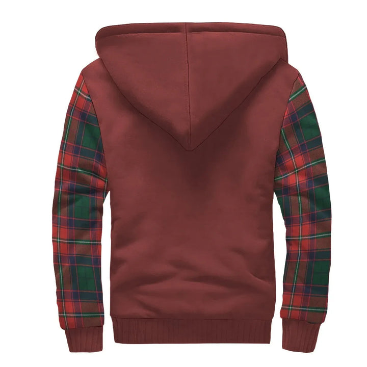 Scottish Charteris (Earl of Wemyss) Clan Crest Tartan Plaid Sleeve Sherpa Hoodie