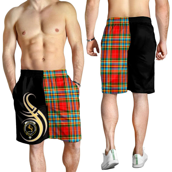 Scottish Chattan Clan Crest Tartan Believe in Me Men's Shorts