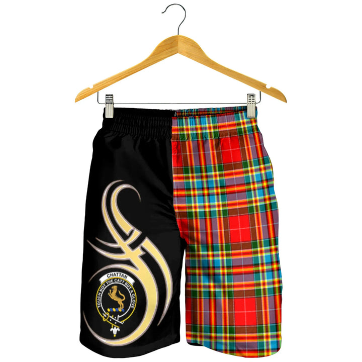 Scottish Chattan Clan Crest Tartan Believe in Me Men's Shorts