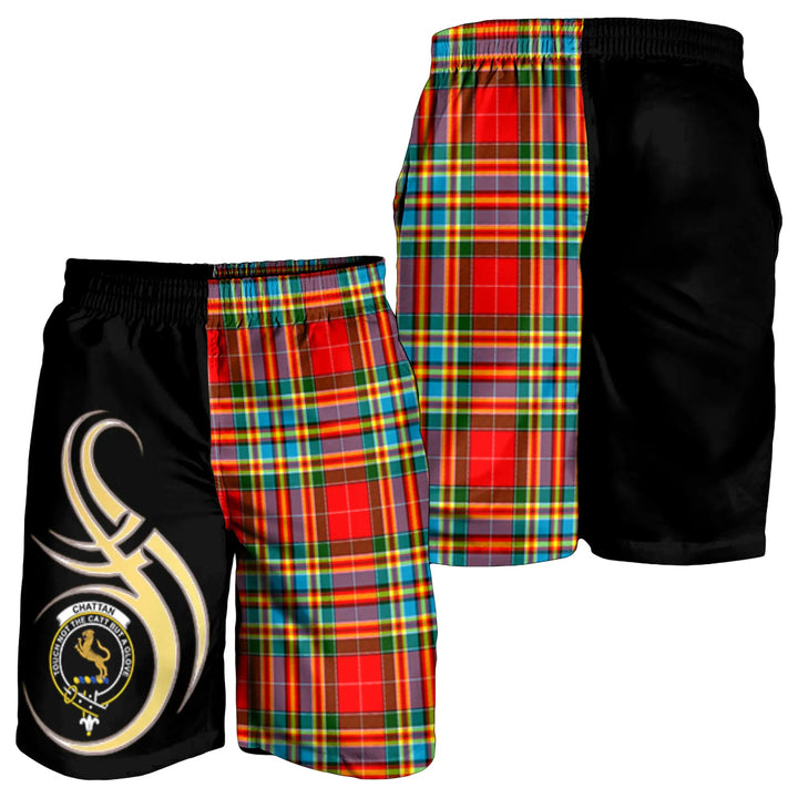 Scottish Chattan Clan Crest Tartan Believe in Me Men's Shorts
