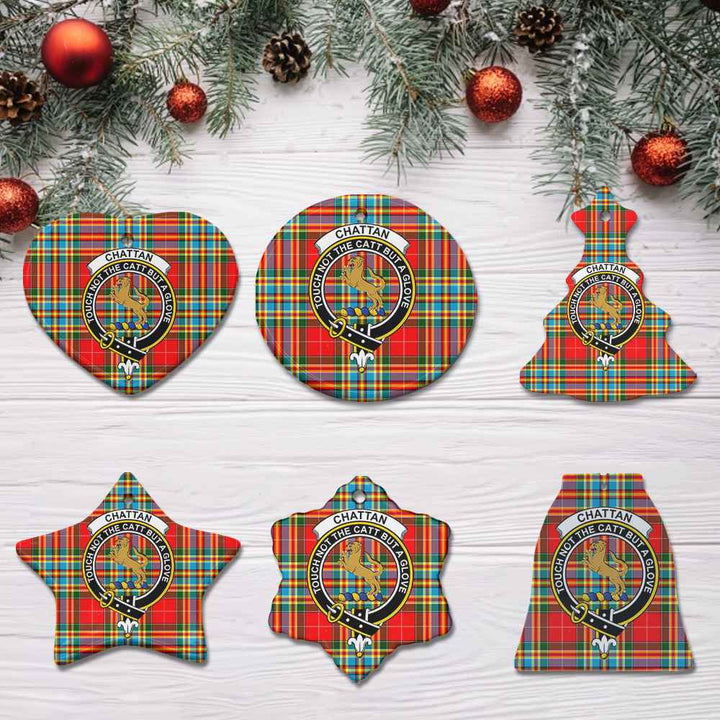 Scottish Chattan Clan Crest Tartan Ceramic Ornament All Tartan Plaid