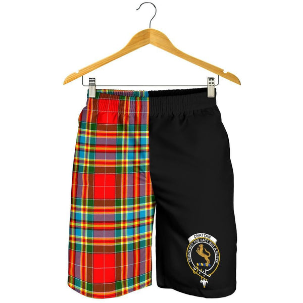 Scottish Chattan Clan Crest Tartan Half of Me Men's Shorts