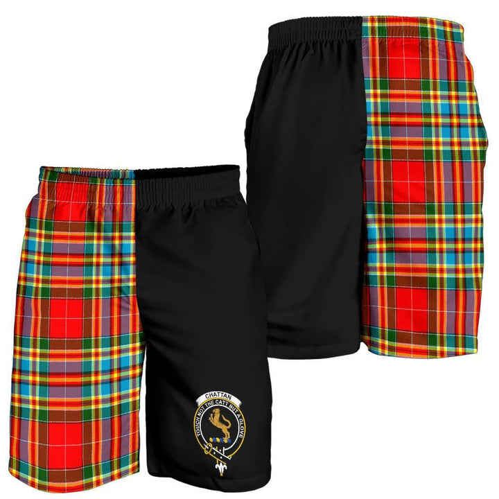 Scottish Chattan Clan Crest Tartan Half of Me Men's Shorts