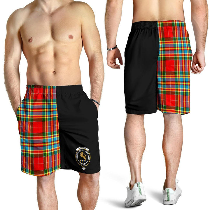 Scottish Chattan Clan Crest Tartan Half of Me Men's Shorts
