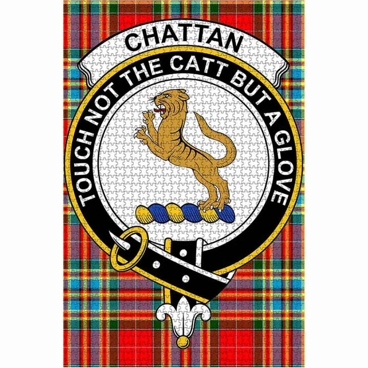 Scottish Chattan Clan Crest Tartan Jigsaw Puzzle 1