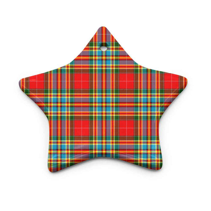 Scottish Chattan Clan Tartan Ceramic Ornament Star Shape Tartan Plaid
