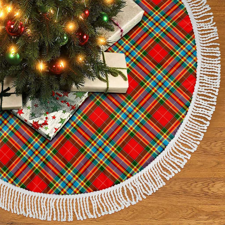 Scottish Chattan Clan Tartan Christmas Tree Skirt Tassels 2 Tartan Plaid