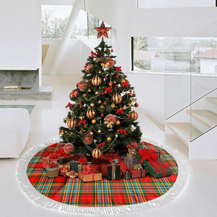 Scottish Chattan Clan Tartan Christmas Tree Skirt Tassels 3 Tartan Plaid
