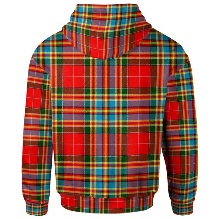 Scottish Chattan Clan Tartan Hoodie Back Side Tartan Plaid