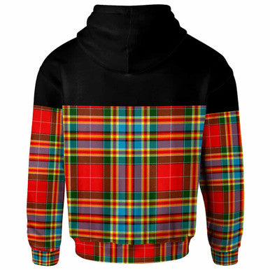 Scottish Chattan Clan Tartan Hoodie - Horizontal Style Back Side Tartan Plaid