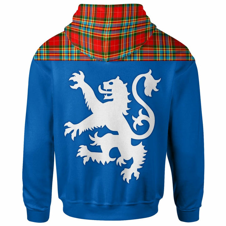 Scottish Chattan Clan Tartan Hoodie - Lion Rampant of Scotland With Flag back Side Tartan Plaid