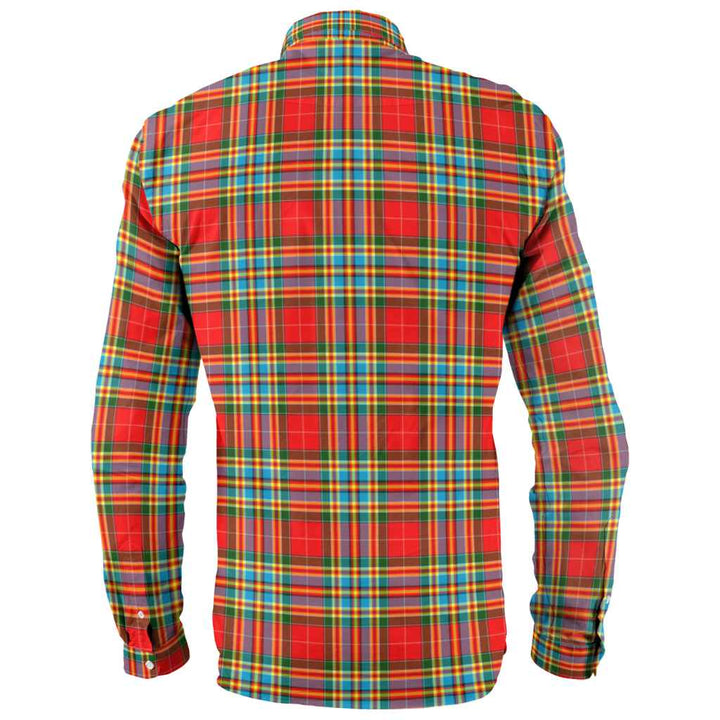 Scottish Chattan Clan Tartan Long Sleeve Shirt Back Side Tartan Plaid