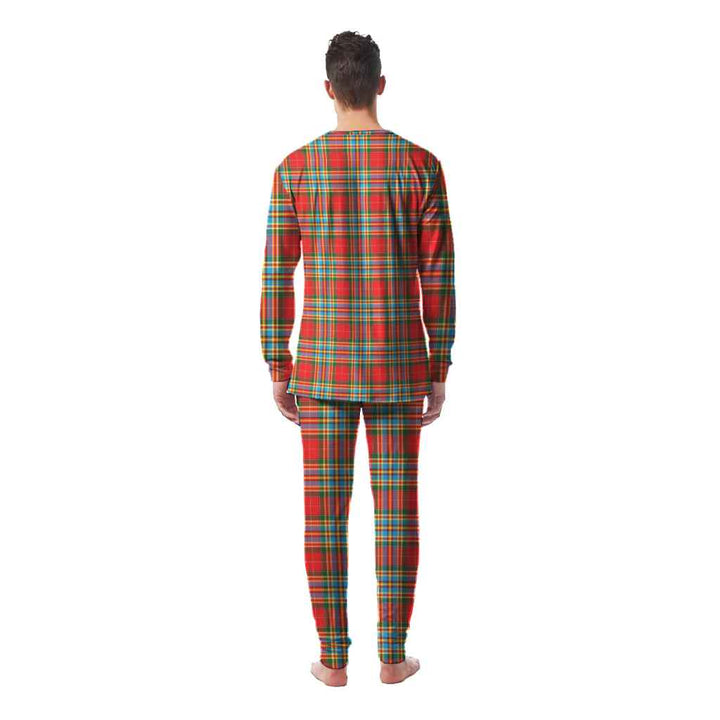 Scottish Chattan Clan Tartan Pajama Set Men Back Side Tartan Plaid