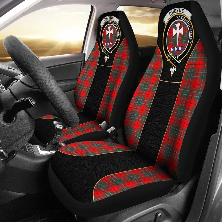 Scottish Cheyne Clan Crest Tartan Car Seat Covers - Special Style 1