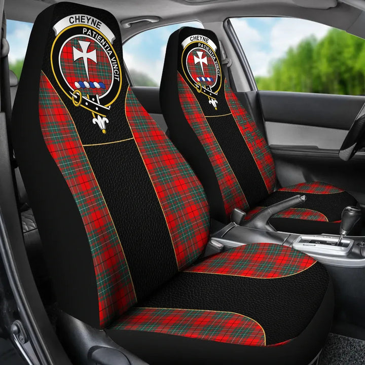 Scottish Cheyne Clan Crest Tartan Car Seat Covers - Special Style 3