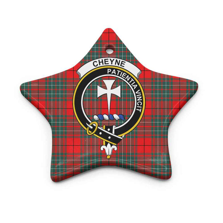 Scottish Cheyne Clan Crest Tartan Ceramic Ornament Star Shape Tartan Plaid