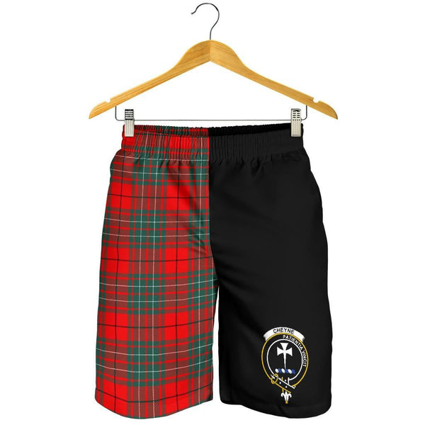 Scottish Cheyne Clan Crest Tartan Half of Me Men's Shorts