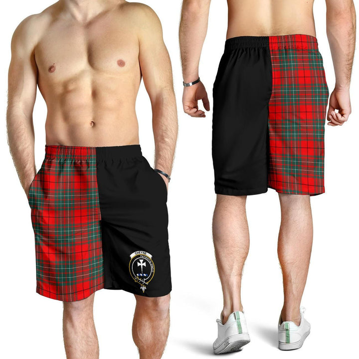 Scottish Cheyne Clan Crest Tartan Half of Me Men's Shorts