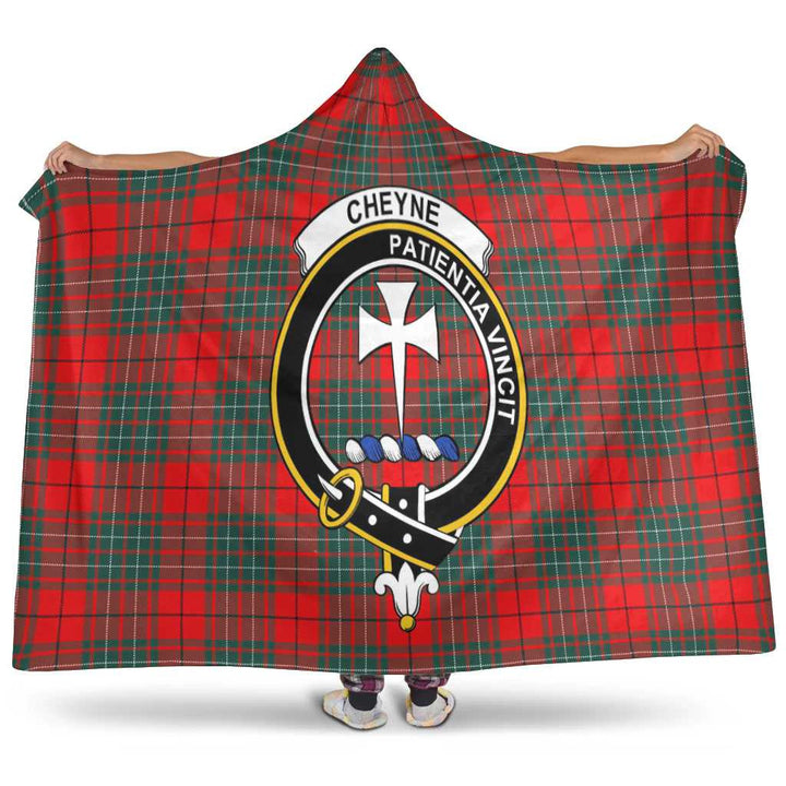 Scottish Cheyne Clan Crest Tartan Hooded Blanket Tartan Plaid 1