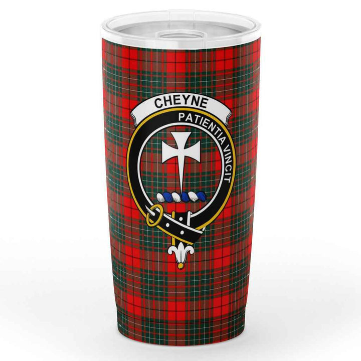 Scottish Cheyne Clan Crest Tartan Insulated Tumbler Tartan Plaid 1