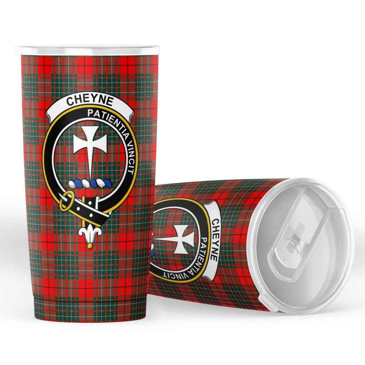 Scottish Cheyne Clan Crest Tartan Insulated Tumbler Tartan Plaid 4