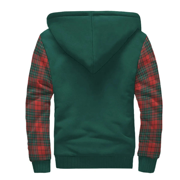 Scottish Cheyne Clan Crest Tartan Plaid Sleeve Sherpa Hoodie
