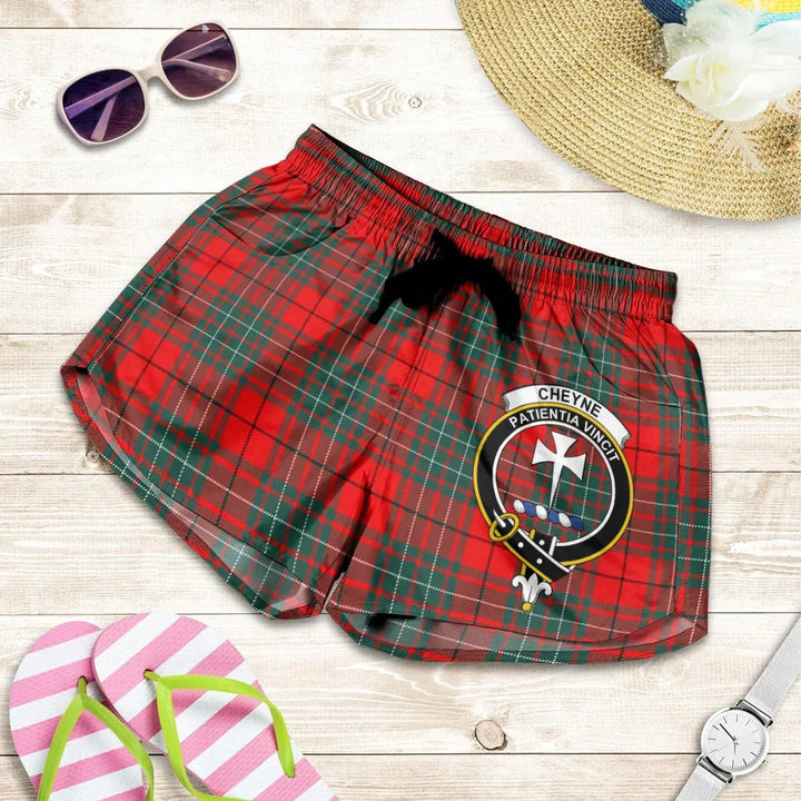 Scottish Cheyne Clan Crest Tartan Women Shorts