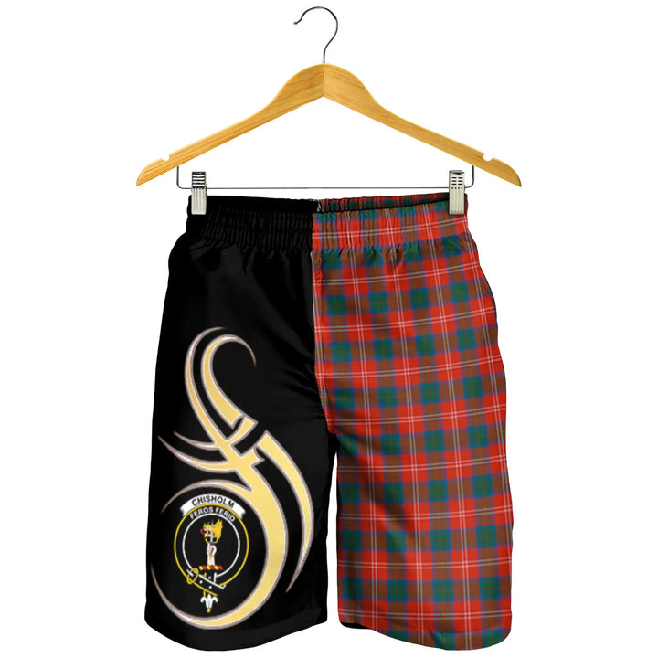 Scottish Chisholm Ancient Clan Crest Tartan Believe in Me Men's Shorts