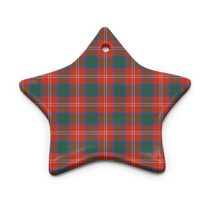 Scottish Chisholm Ancient Clan Tartan Ceramic Ornament Star Shape Tartan Plaid