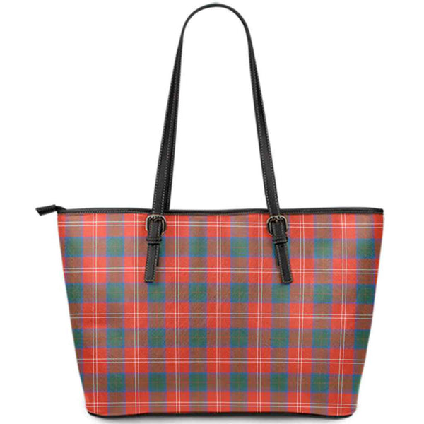 Scottish Chisholm Ancient Clan Tartan Leather Tote Tartan Plaid