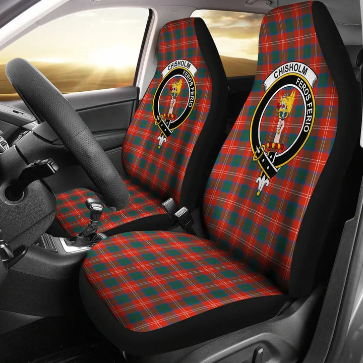 Scottish Chisholm Clan Crest Tartan Car Seat Covers 2