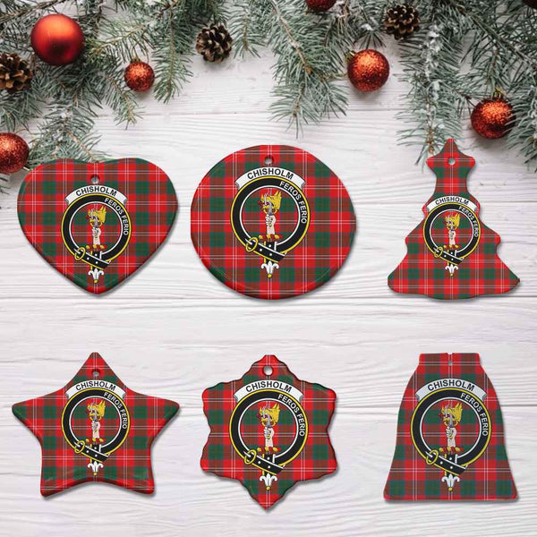 Scottish Chisholm Clan Crest Tartan Ceramic Ornament All Tartan Plaid