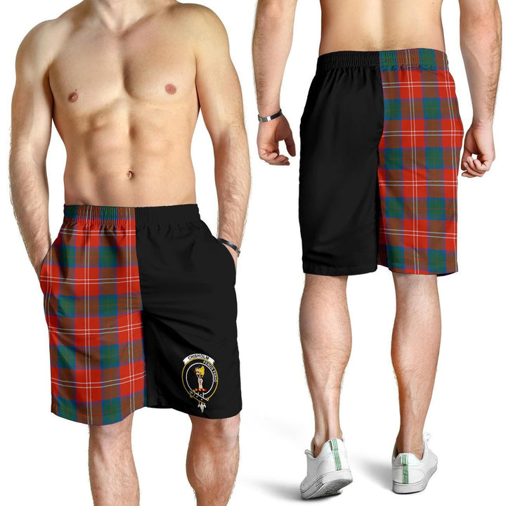Scottish Chisholm Clan Crest Tartan Half of Me Men's Shorts