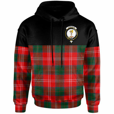 Scottish Chisholm Clan Crest Tartan Hoodie - Horizontal Style Front Side Tartan Plaid